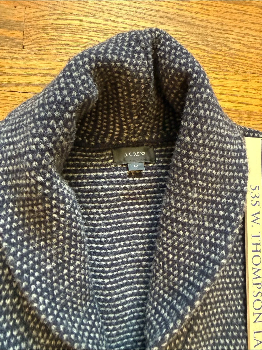 Men's J. Crew Shawl Collar Button-Up Sweater - Navy